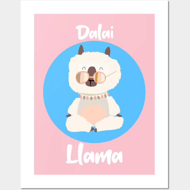 Llama / Yoga Llama / Dalai Llama / Funny Llama Doing Yoga / Cute Llama / Cute Yoga Design Wall Art by Redboy